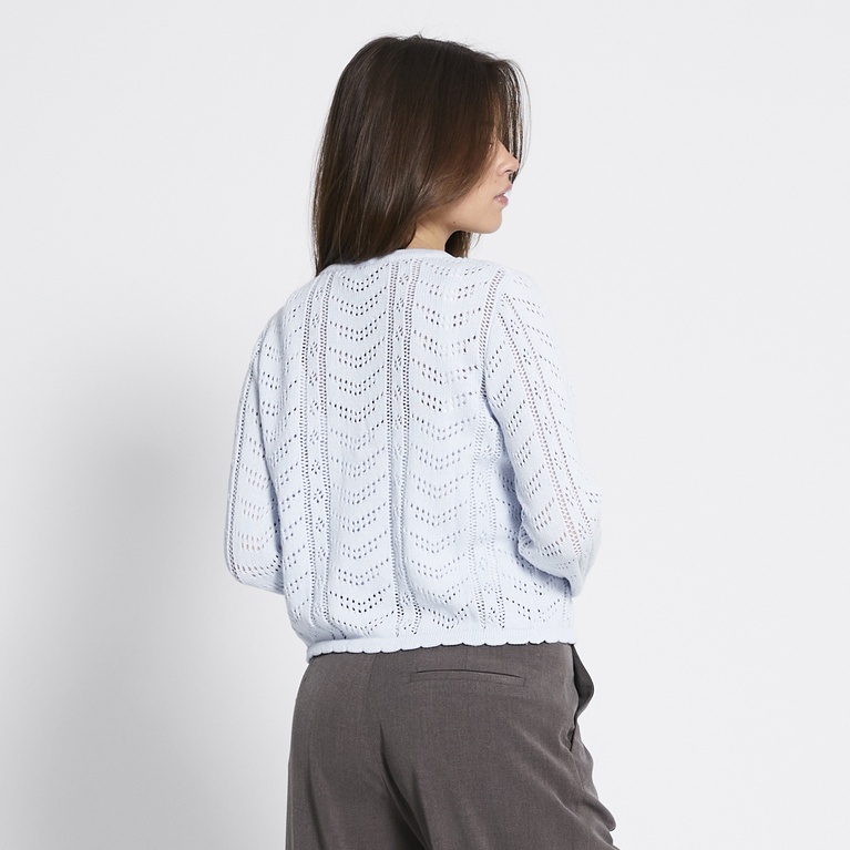 Crochet knit cardigan "Vidia" Light blue